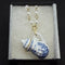 <14037>Antique tea pot necklace small blue