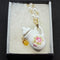 <14041>Antique tea pot necklace small rose teadrop