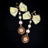 <14045>Brown rose tea cup earrings