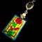<14046>Red rose stained glass rosary necklace