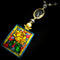 <14047>Yellow Rose stained glass rosary necklace