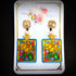 <14048>Yellow Rose stained glass earrings