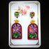 <14049>Purple rose stained glass earrings