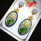 <14050>Calla lily stained glass earrings