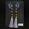 <14051>Purple butterfly Chinoiserie pierced earrings