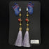 <14051>Purple butterfly Chinoiserie pierced earrings
