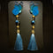 <14053>Blue butterfly Chinoiserie earrings