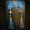 <14054>Morpho butterfly Chinoiserie earrings