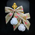 <14058>Antique Ribbon Rose Sugar Spoon Earrings white pinnk