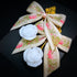 <14058>Antique Ribbon Rose Sugar Spoon Earrings white pinnk
