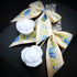 <14059>Antique Ribbon Rose Sugar Spoon Earrings white blue