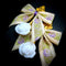 <14060>Antique Ribbon Rose Sugar Spoon pierced Earrings white purple