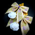 <14060>Antique Ribbon Rose Sugar Spoon pierced Earrings white purple