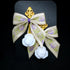 <14060>Antique Ribbon Rose Sugar Spoon pierced Earrings white purple