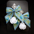 <14061>Antique Ribbon Rose Sugar Spoon pierced Earrings blue