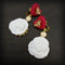 <14067>Velvet Heart Rose Sugar earring wine