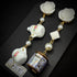 <14071>Rose sugar and tea tin earring blue