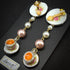 <14074>Rose plate and rose tea earrings