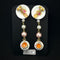 <14075>Rose plate and rose tea pierced earrings
