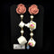 <14078>Brown rose sugar and sugar cube earrings