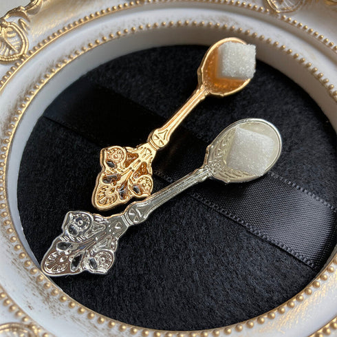 <14079>Cube sugar gold brooch