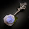 <14081>Rose sugar silver brooch Blue