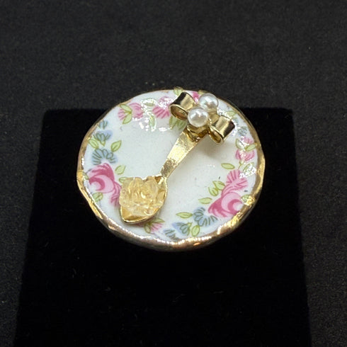 <14090>Rose sugar dish ring rose garden
