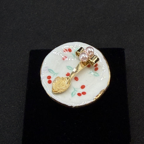 <14091>Rose sugar dish ring cherry