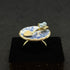 <14092>Rose sugar dish ring blue
