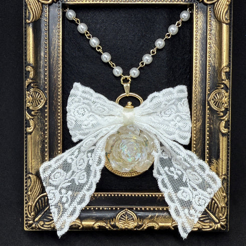 <14099>Ice Rose necklace lace