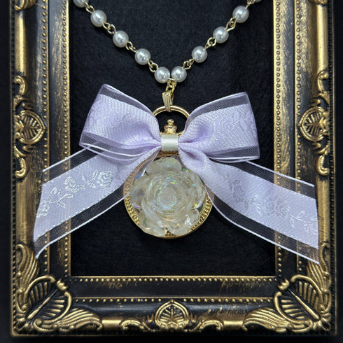 <14100>Ice Rose necklace purple