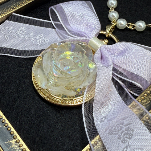 <14100>Ice Rose necklace purple