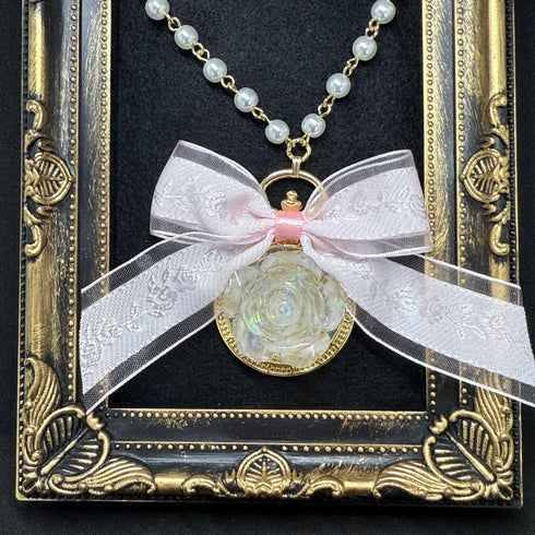 <14101>Ice Rose necklace pink