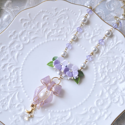 <15001>【NOMOAYA & Lala m'your】Viola Floral Necklace