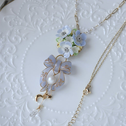 <15004>【NOMOAYA & Lala m'your】Nemophila Floral Necklace