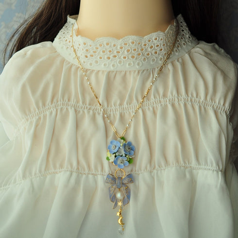 <15004>【NOMOAYA & Lala m'your】Nemophila Floral Necklace