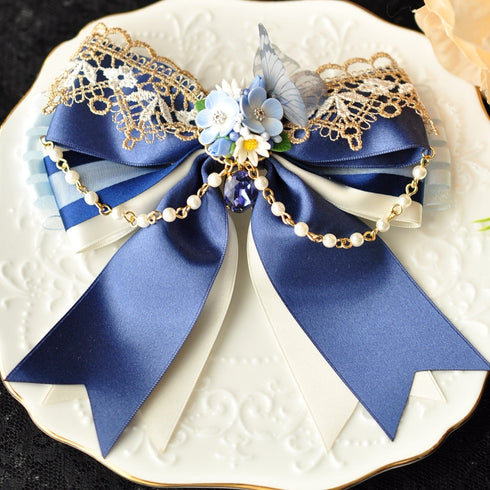 <15008>【Nemophila Rondo】Ribbon Hair Crip