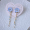 <15009>【Nemophila Rondo】 Floral Earrings