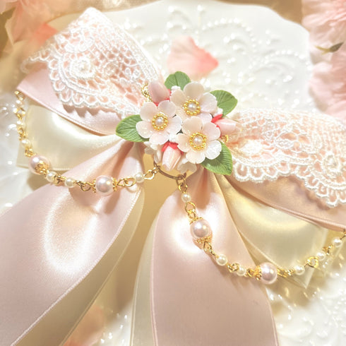 <15012>【Spring Song】Sakura Ribbon Hair Crip