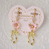 <15016>【Sakura Waltz】Ribbon Floral Pierced Earrings
