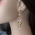 <15016>【Sakura Waltz】Ribbon Floral Pierced Earrings