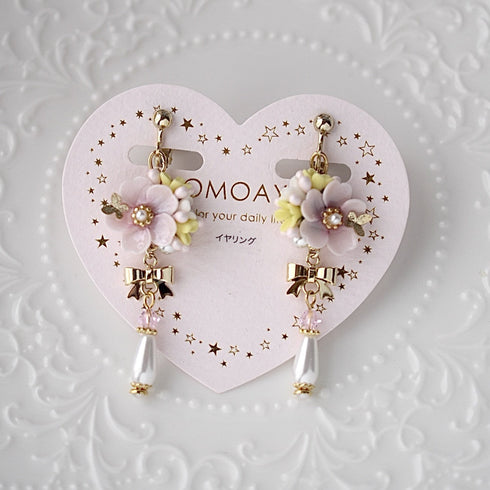 <15017>【Sakura Waltz】Floral Earrings