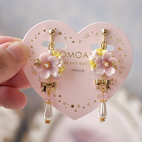 <15017>【Sakura Waltz】Floral Earrings