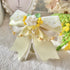 <15019>【Mimosa & White Rose Duet】Ribbon Barrette