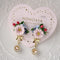 <15024>【Pink Garbera Waltz】Pierced Earrings