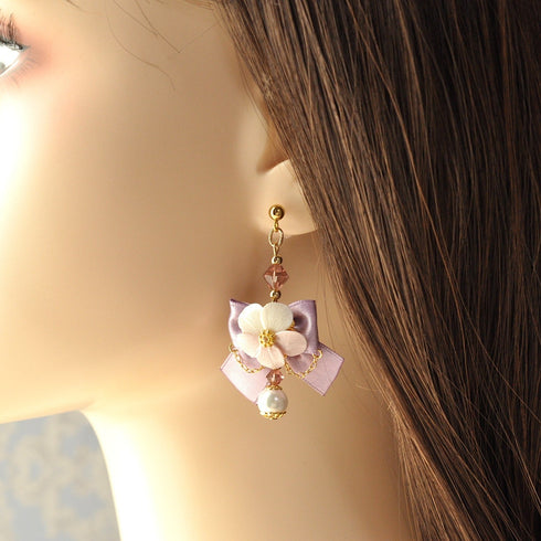 <15030>【Viola Pastoral】Piered Earrings