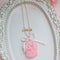 <15035>Pink Puppy Cookie Necklace