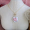 <15042>Cream Cherry Necklace Pink