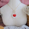 <15043>Cream Cherry Necklace Red