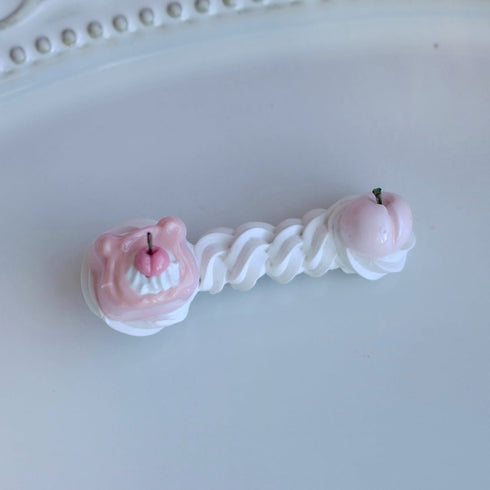 <15046>Teddy Bear Pudding Hairclip